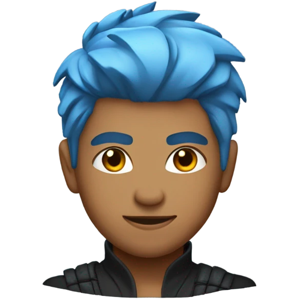 Ninja the streamer with blue hair and a low taper fade emoji