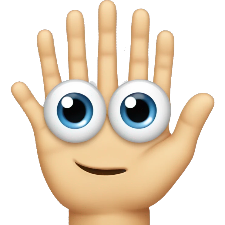 Hand with hand and eyes and legs with eyes and extra eyes ears emoji