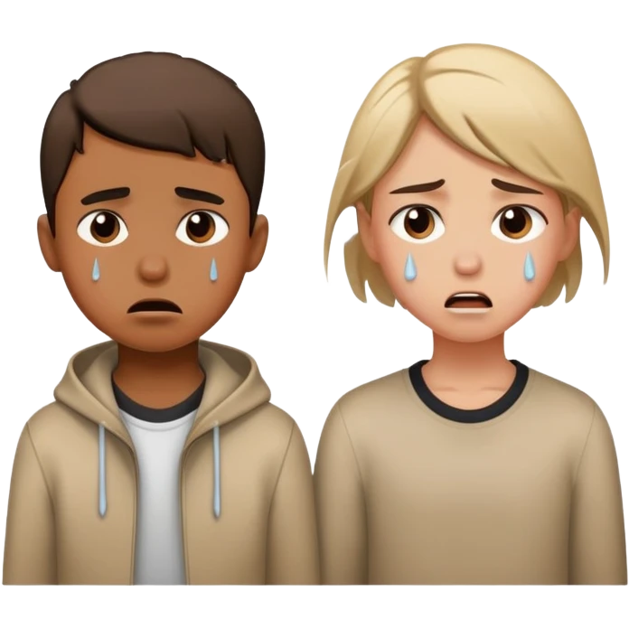 a boy and a girl crying  emoji