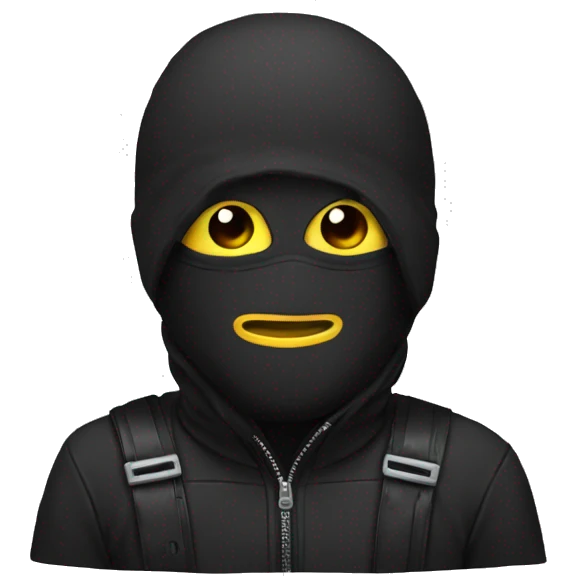 emoji with a ski mask emoji