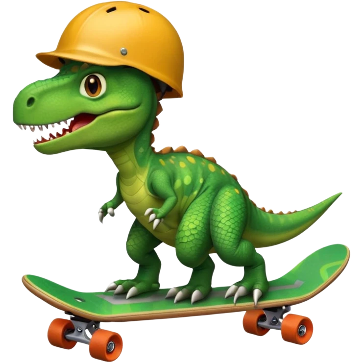 Dinosaur on a skateboard emoji
