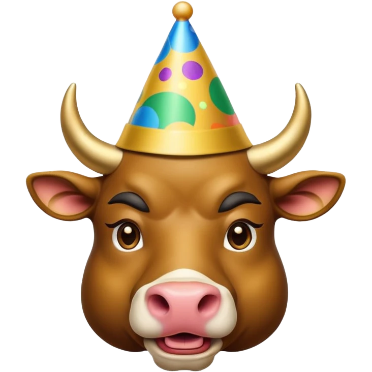 New Year's dressed bull emoji emoji