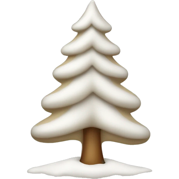 Beige christmas tree with snow emoji