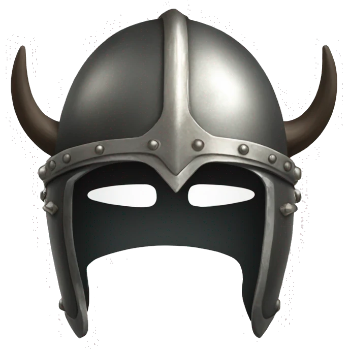 scandinavian helmet with silver horns emoji