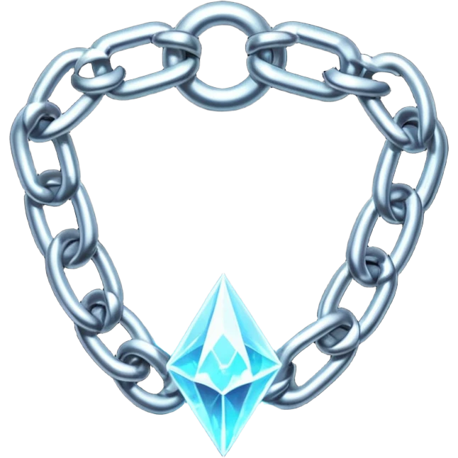 Broken chain with glowing spectral link, gothic fantasy iOS emoji emoji