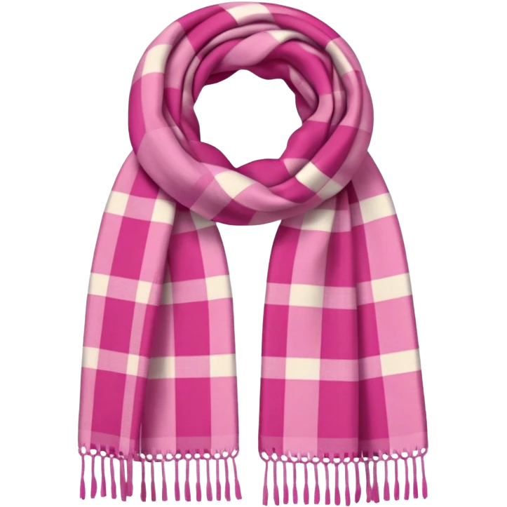 Scarf: pink plaid pattern
 emoji