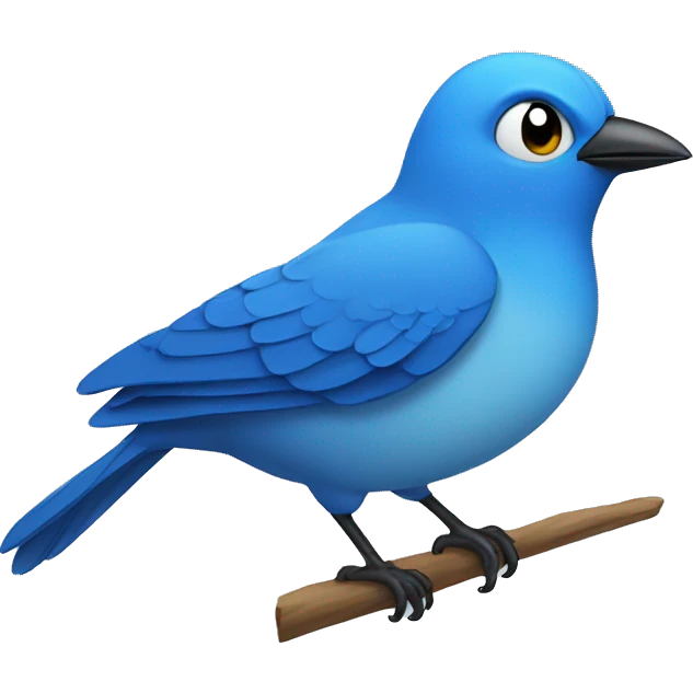 Blue bird raising eyebrow  emoji
