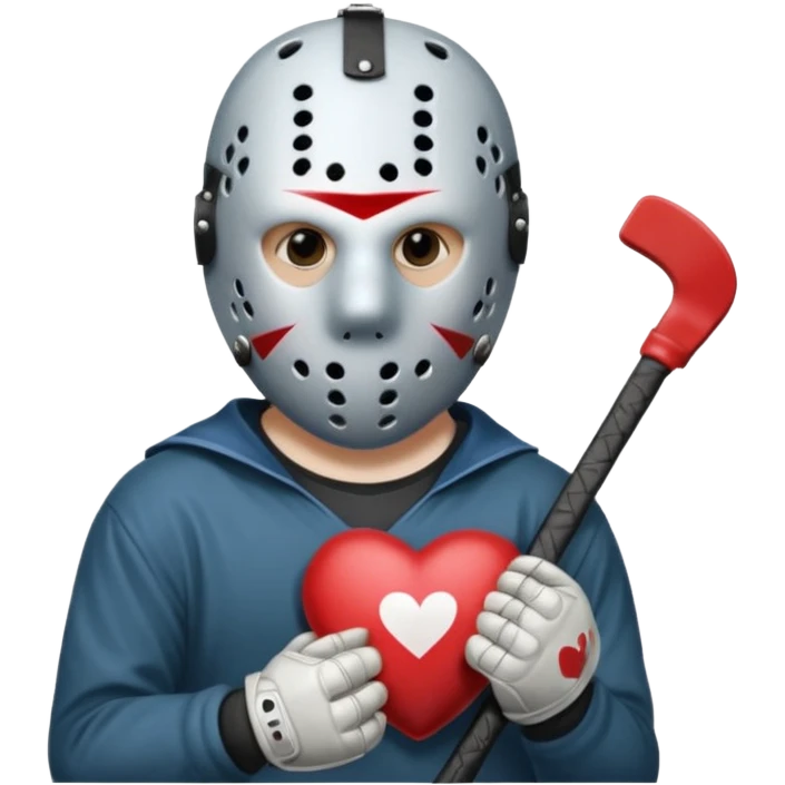 Jason Voorhees, looking cute, looks like he is in love, holding hands emoji