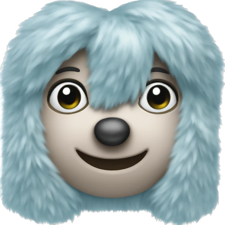 3d fuzzy blue bow emoji