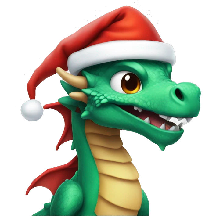 Dragon with Santa hat emoji