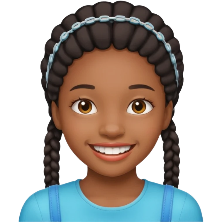 Black girl with braces emoji