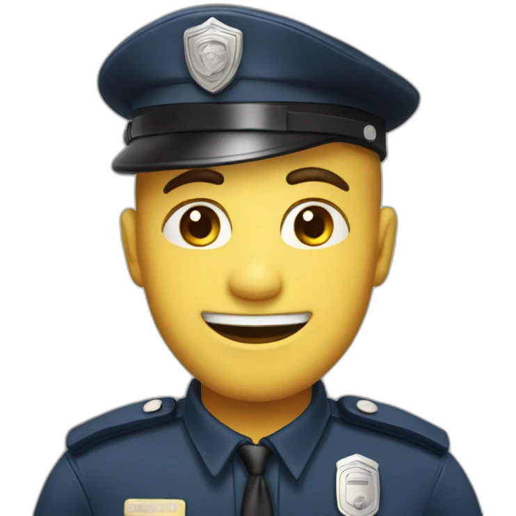 The kind policeman winks emoji