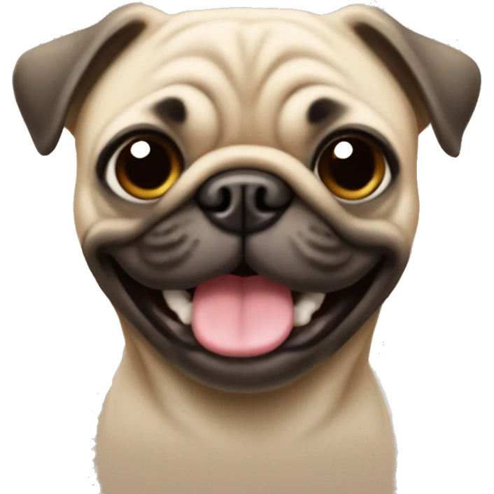 Beige pug smiling emoji