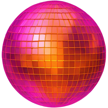 Pink disco ball orange  emoji