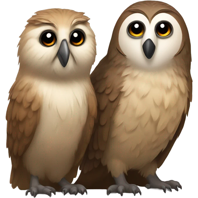 Owl love with a marmot emoji