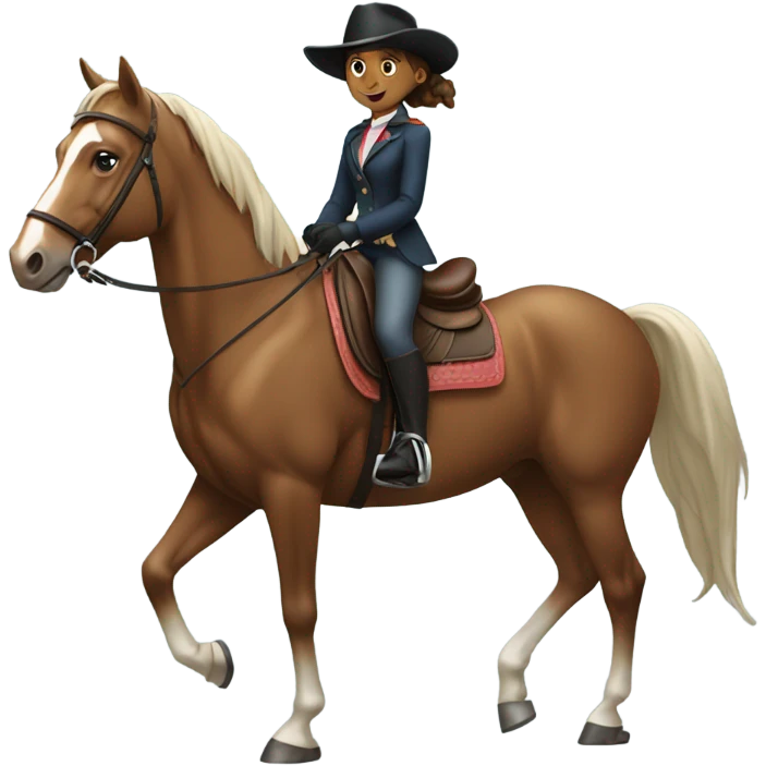Girl equestrian horse riding whit horse  emoji