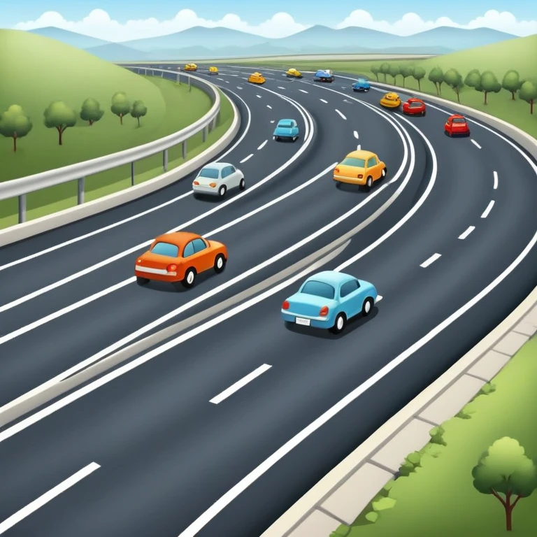 highway with lanes and cars emoji