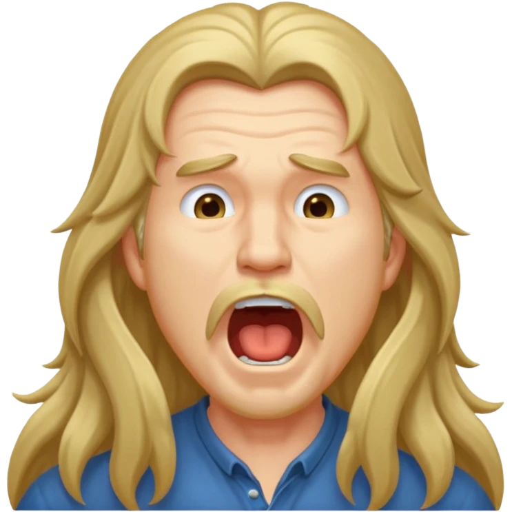 yawning long haired man emoji