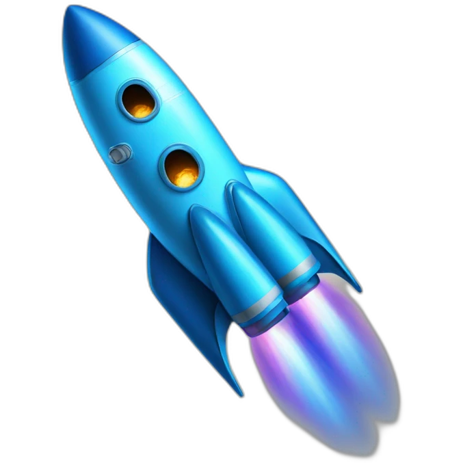 Blue rocketship and spaceman emoji