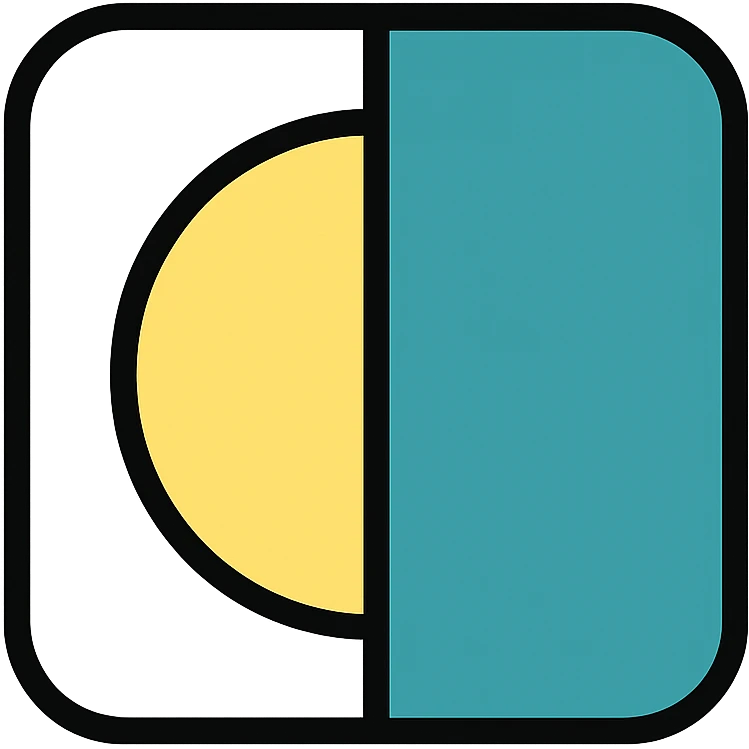 icon for 'in contrast' with two opposing shapes or colors emoji