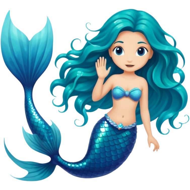 mermaid in, water cave emoji