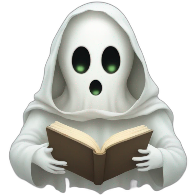 Ghost reading a book emoji