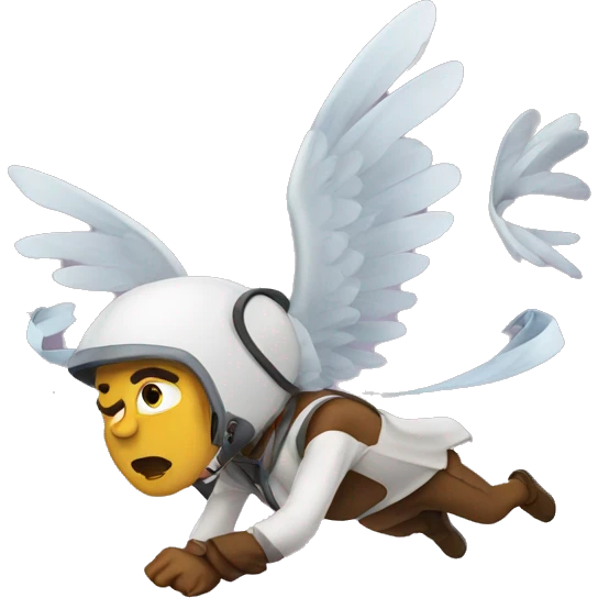 Flying hurt emoji