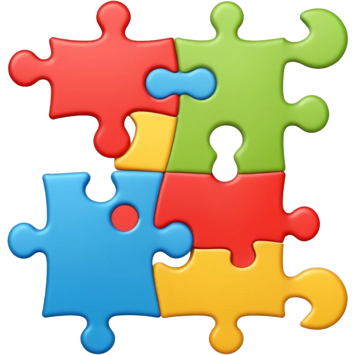 ERP emoji symbolizing business integration with puzzle pieces and network nodes emoji