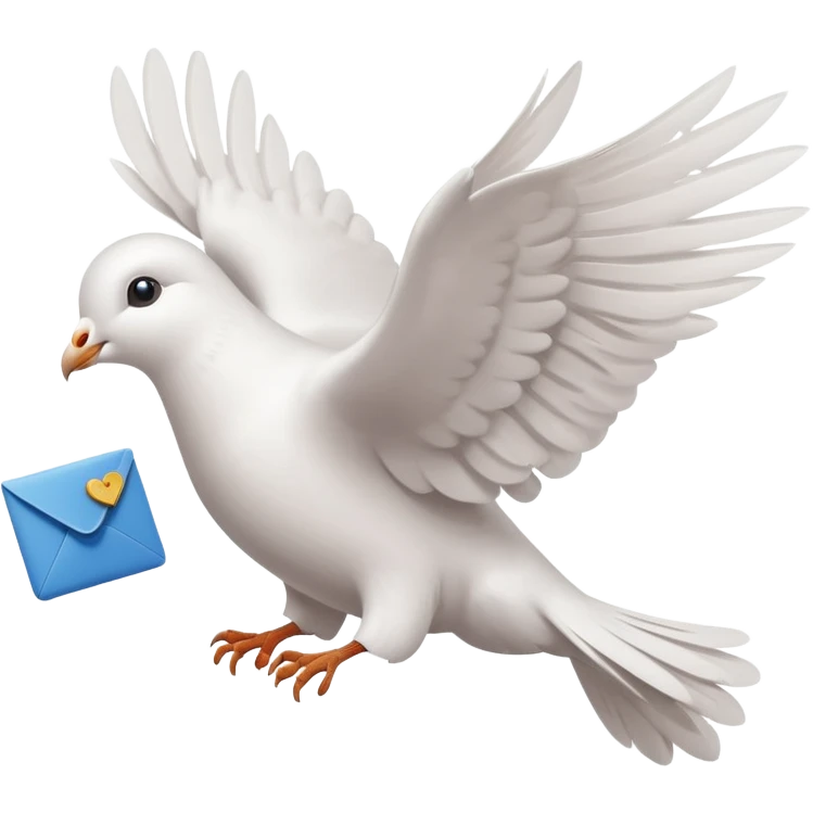 a dove flies with a letter in its paws emoji