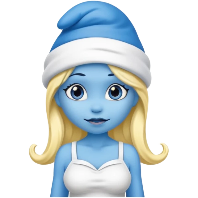 blue skinned Smurfette emoji