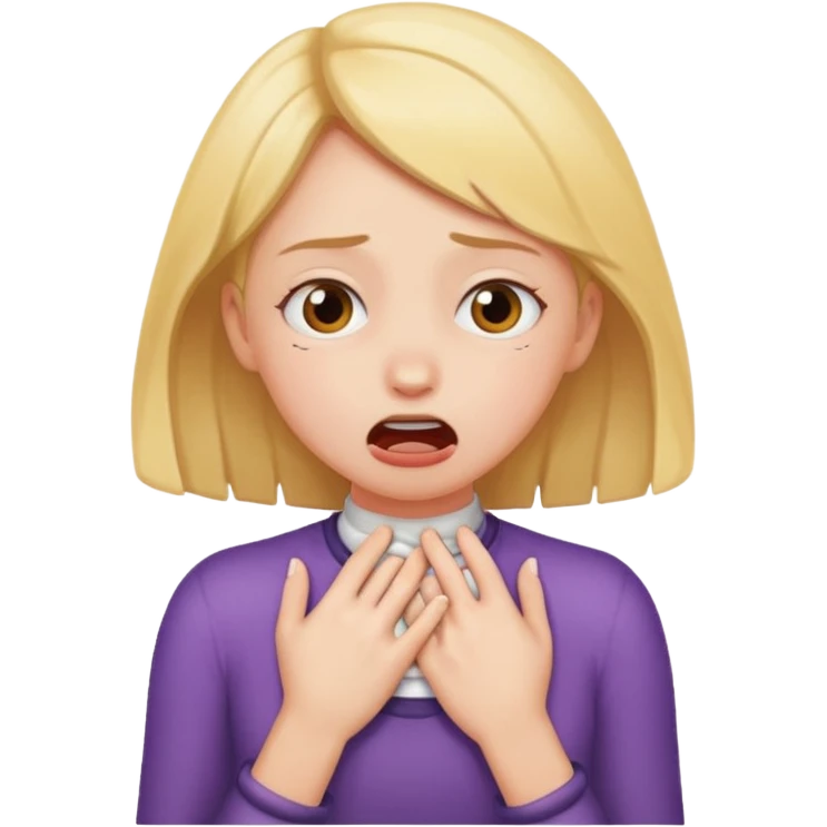Girl choking herself emoji