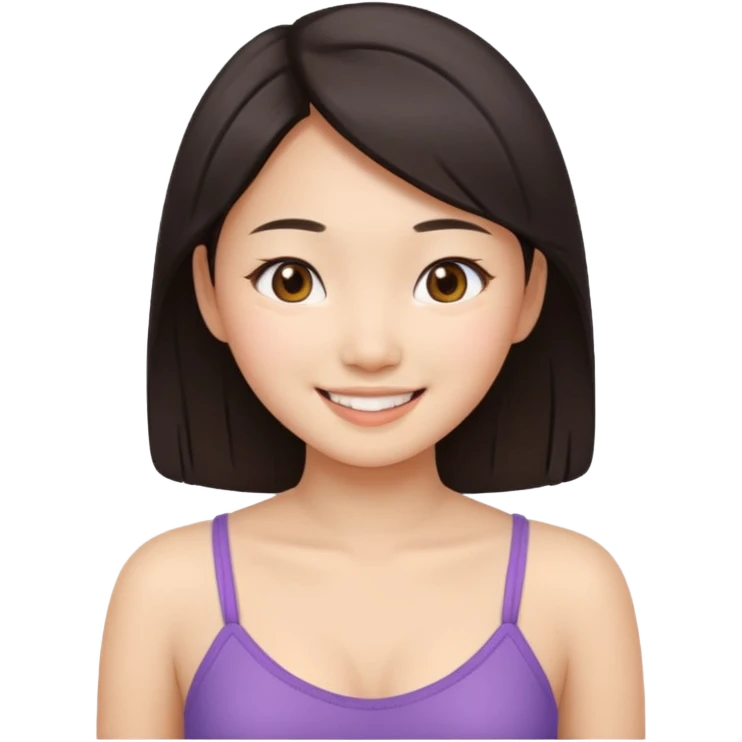 Naked asian girl showing small boobs emoji
