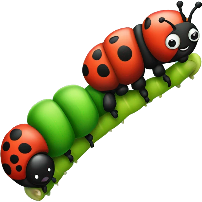 caterpillar and ladybug together emoji