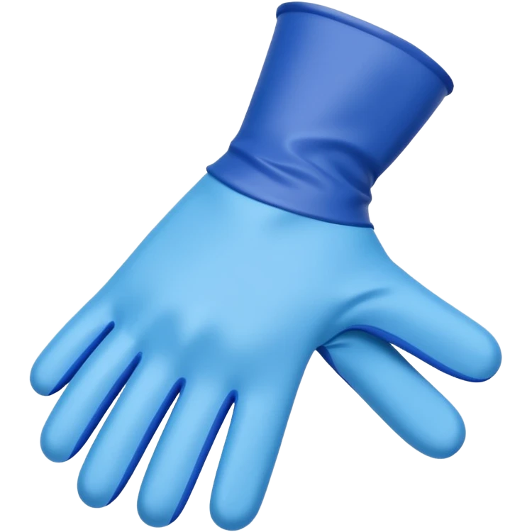 Single Blue latex glove being snapeed on emoji