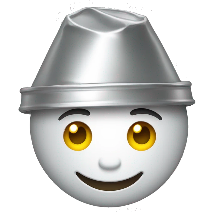 smiling emoji wearing a tin foil hat emoji