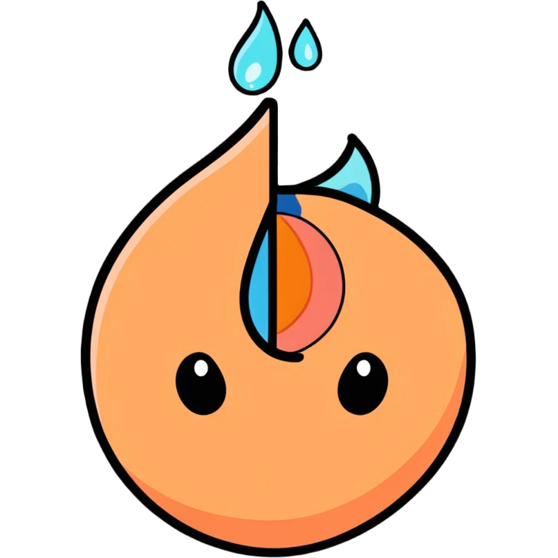 peach with fire and water  emoji