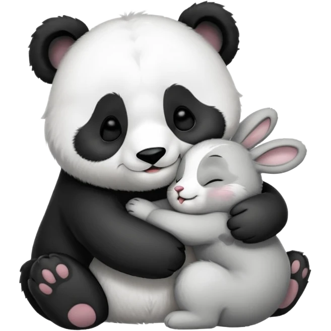 Cute panda and bunny love 😘 emoji