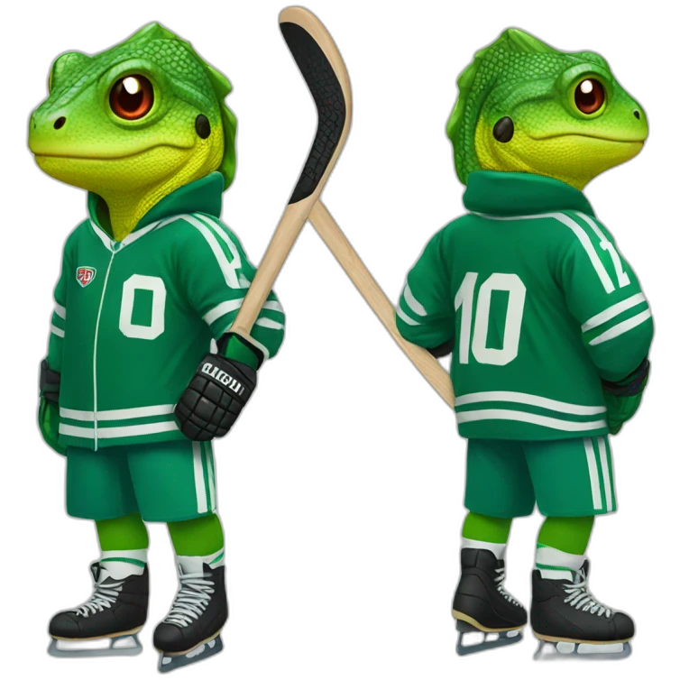 lezard with hockey jacket emoji