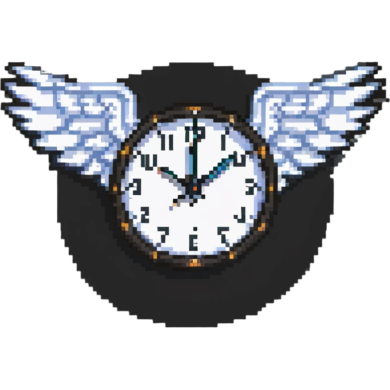 clock with angel wings emoji