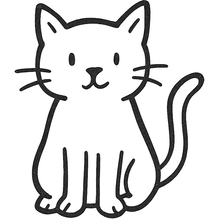 cat black outline icon emoji