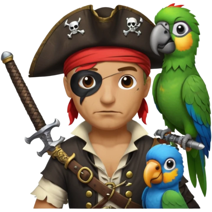 pirate and parrot emoji
