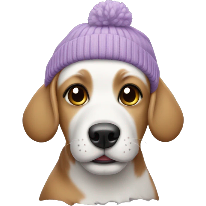 Dog wearing a lilac beanie  emoji