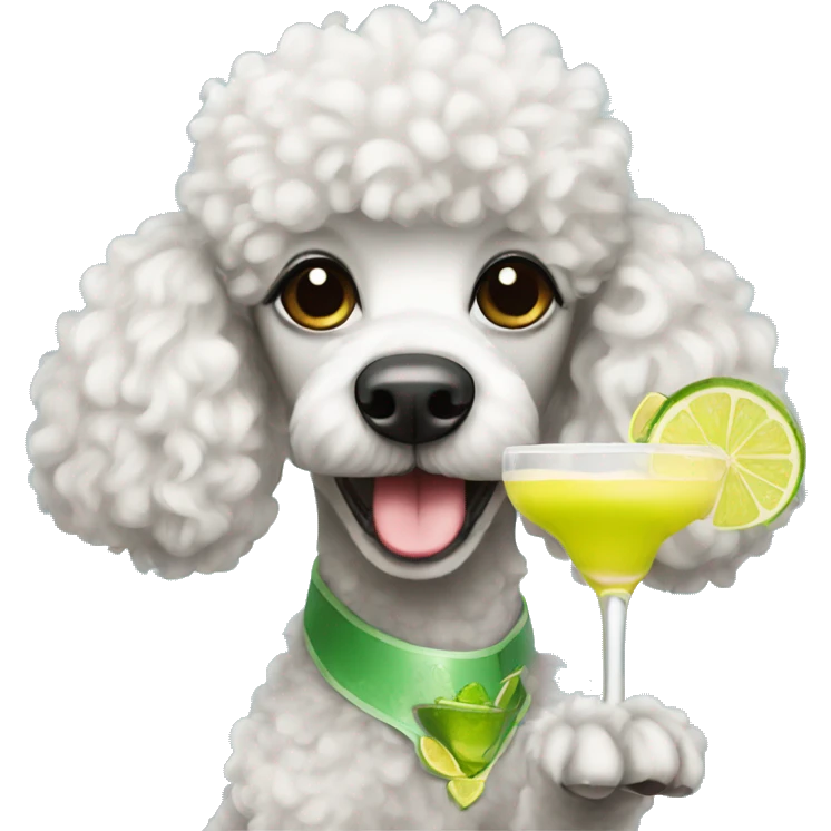 Poodle drinking margarita emoji