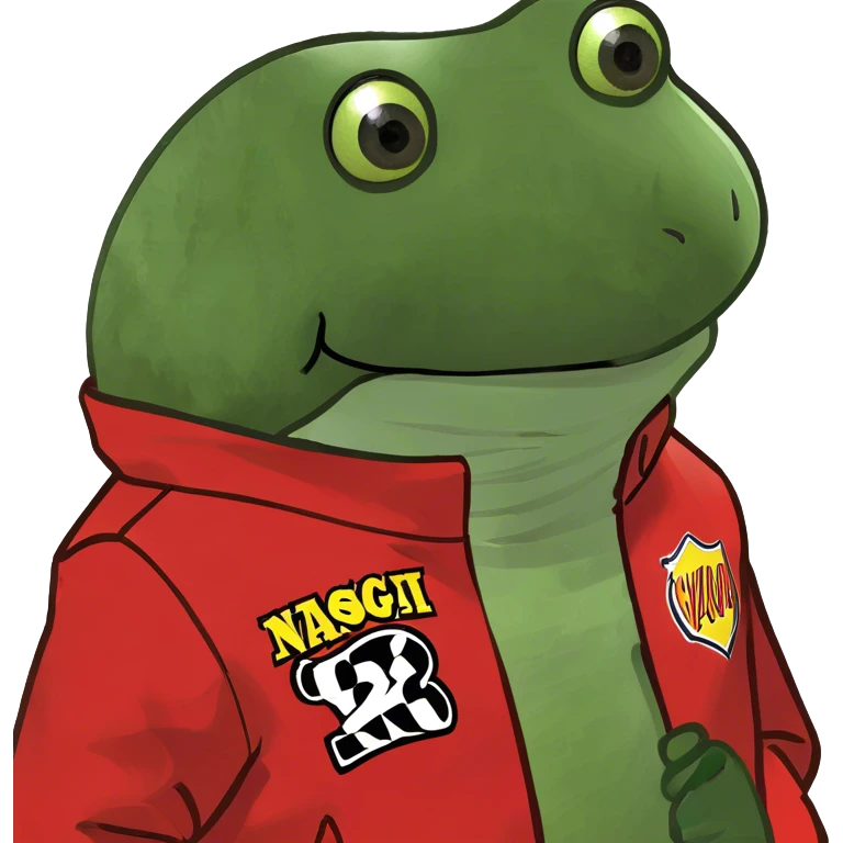 wearing a red nascar jacket emoji