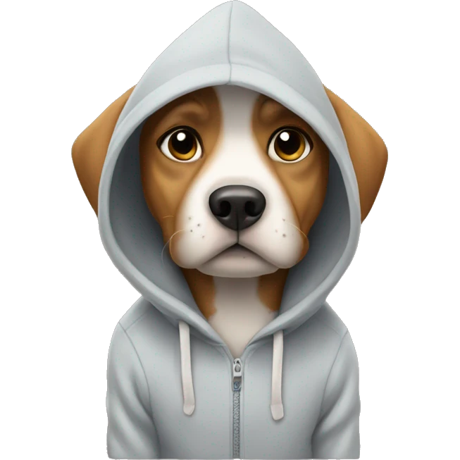 Dog wearing a hoodie  emoji
