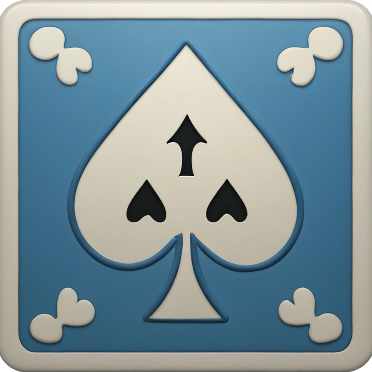 Ace of spades card in solid blue color emoji