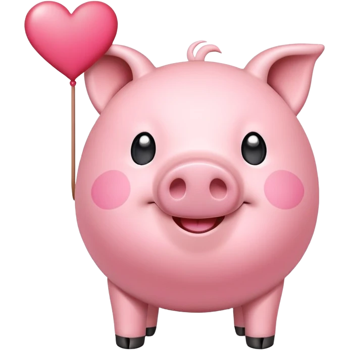 Piggy with I love you banner emoji