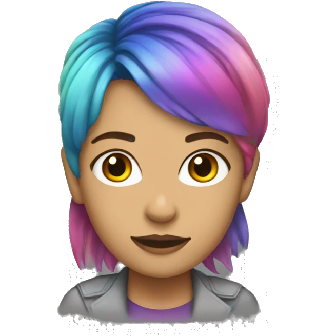 Emma Myers with rainbow hair emoji