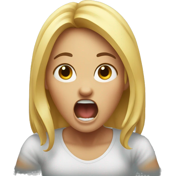 a girl screaming with her hands on her head out of anger emoji
