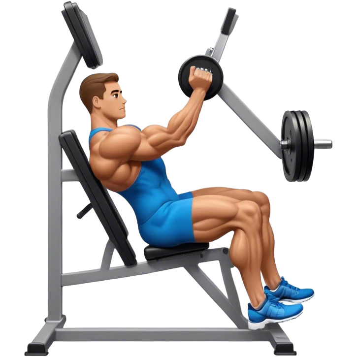 side-view bodybuilder seated weighted calf-raise machine lower leg exercise emoji